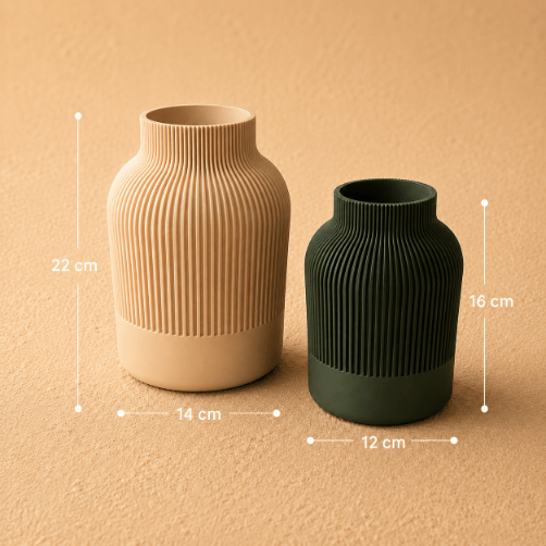 Japandi vase collection featuring minimalist sculptural designs with clean lines and organic textures, blending Japanese simplicity with Scandinavian-inspired home décor.