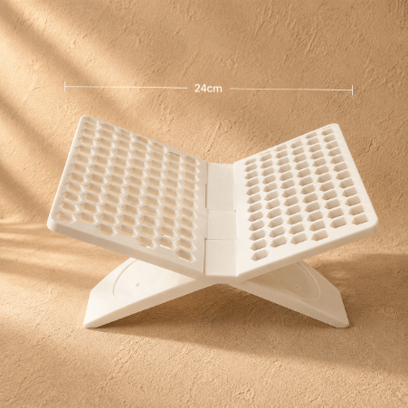 Elegant Quran stand designed to securely hold the Holy Quran, combining functional support with a refined decorative design for prayer and reading spaces, dimensions. 
