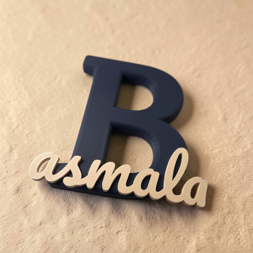 Letter B with Asmala - Dark Navy & Beige